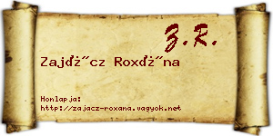 Zajácz Roxána névjegykártya