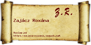 Zajácz Roxána névjegykártya